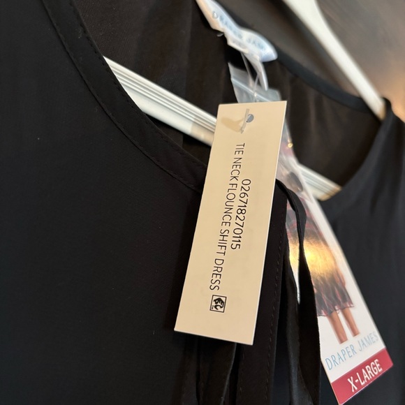 NWT Draper James Black Tie Neck Flounce Shift Long Sleeve Dress XL - Picture 11 of 11
